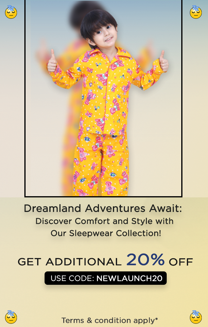 Shopmozo 100% Cotton Kids Sleep Wear Pajama Top Night Suit For Boys & Girls  (SM-001053_Parent) - ShopMozo